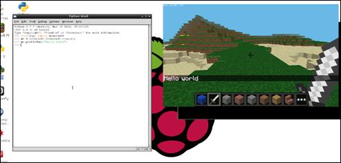 Minecraft Pi with IDLE
